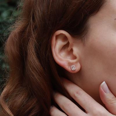 Starlight Diamond Baget Mini Pırlanta Montür Rose Gold Kaplama Gümüş Set