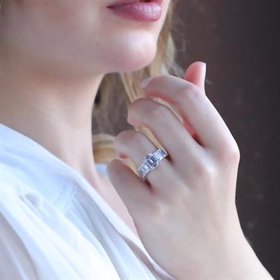 Starlight Diamond Baget Taşlı Gümüş Yüzük