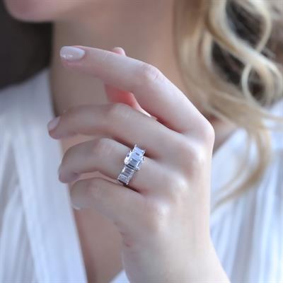 Starlight Diamond Baget Taşlı Gümüş Yüzük