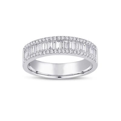 Starlight Diamond Baget Taşlı Yarımtur Gümüş Yüzük