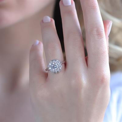 Starlight Diamond Çiçek Gümüş Yüzük