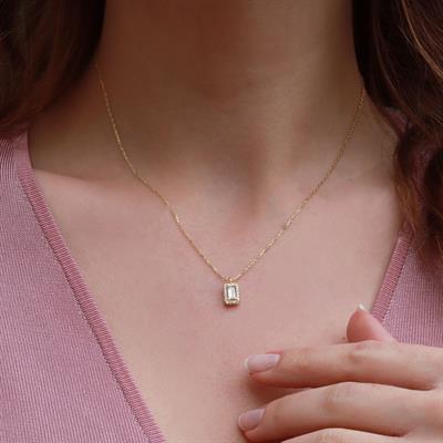 Starlight Diamond Mini Baget Tek Taş Gold Kaplama Set