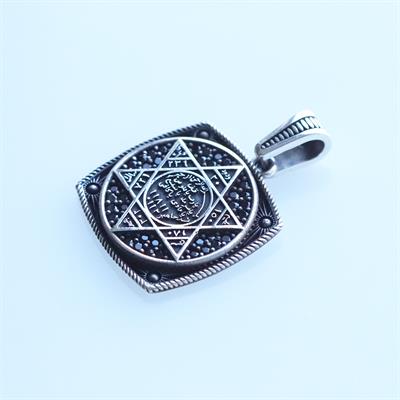 Sultan Süleyman Mührü Oksitli Gümüş Kolye Ucu