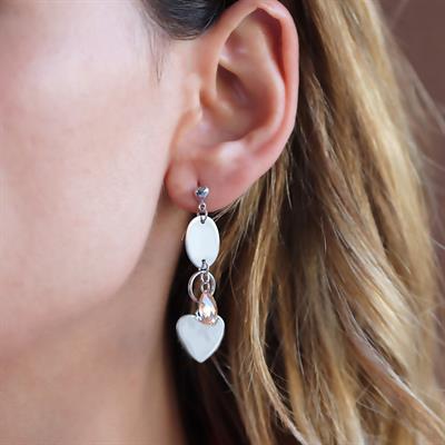 Swarovski Kalp Gümüş Küpe