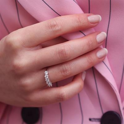 Taç Model 6 Tırnaklı Starlight Diamond 925 Ayar Gümüş Yüzük