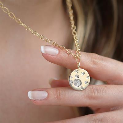 Tasarım Zirkon Taşlı Trend Gümüş Kolye