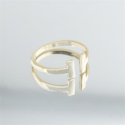 Tffny Modeli Gold Kaplama Ayarlanabilir Gümüş Yüzük