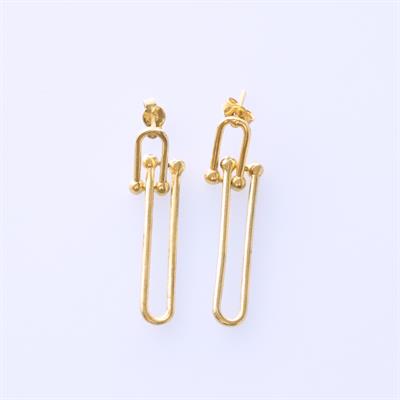 Tffny Modeli Gold Kaplama Gümüş Küpe