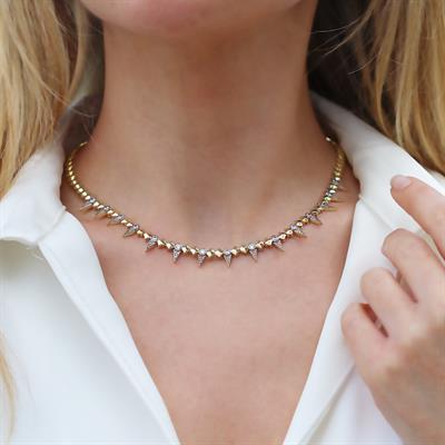 Thorn Zirkon Taşlı Gold Kaplama Gümüş Kolye