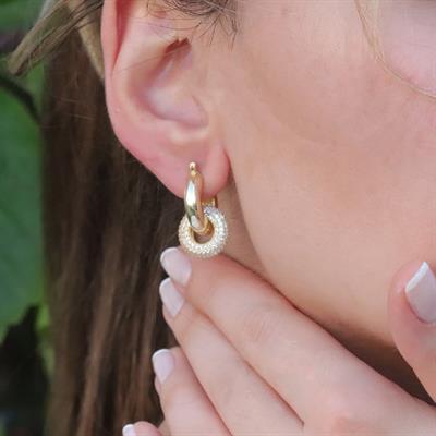 Tiff Model Gold Kaplama 925 Ayar Gümüş Küpe