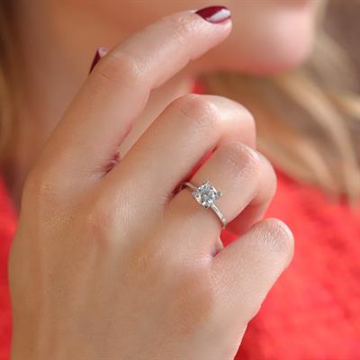 U Montür TekTaş Modeli Gümüş Yüzük