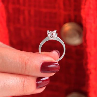 U Montür TekTaş Modeli Gümüş Yüzük