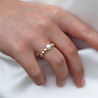 Vintage İnci Gümüş Yüzük