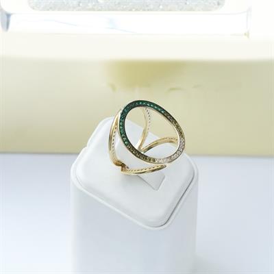 Well 3 Taraflı Çok Renkli Gümüş Yüzük