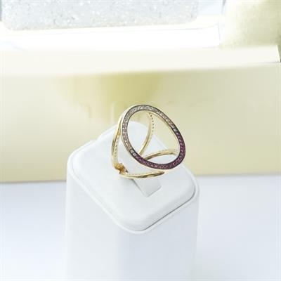 Well 3 Taraflı Çok Renkli Gümüş Yüzük