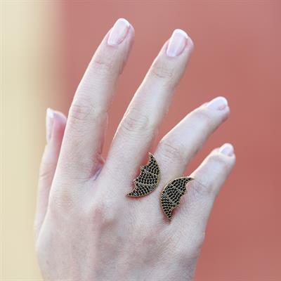 Yarasa Modeli Ayarlanabilir Gümüş Yüzük