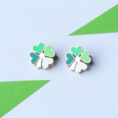 Yeşil Yonca Gümüş Küpe