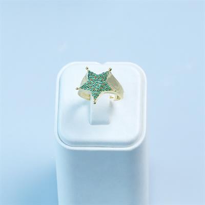 Yıldız Gold Kaplama Ayarlanabilir Gümüş Yüzük