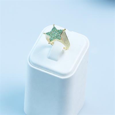 Yıldız Gold Kaplama Ayarlanabilir Gümüş Yüzük