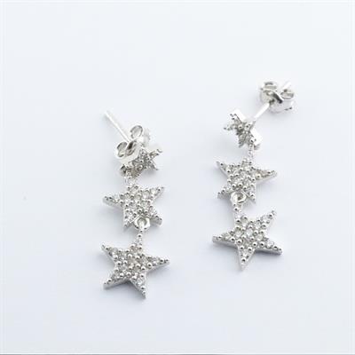 Yıldız Serisi Zirkon Taşlı Gümüş Küpe