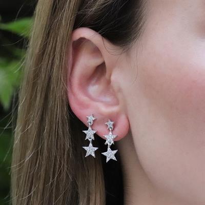 Yıldız Serisi Zirkon Taşlı Gümüş Küpe