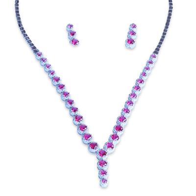 Yuvarlak Taşlı Su Yolu Gümüş Set
