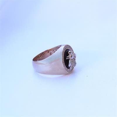 Zirkon Taşlı Arı Figürlü Rose Gold Kaplama Gümüş Yüzük