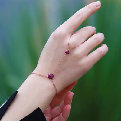 Zirkon Taşlı Elmas Montür Rose Gold Kaplama Gümüş Şahmeran