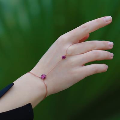 Zirkon Taşlı Elmas Montür Rose Gold Kaplama Gümüş Şahmeran