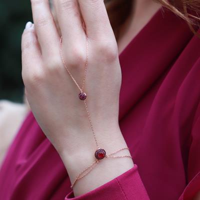 Zirkon Taşlı Elmas Montür Rose Gold Kaplama Gümüş Şahmeran