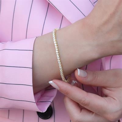 Zirkon Taşlı Gold Kaplama Su Yolu Gümüş Set