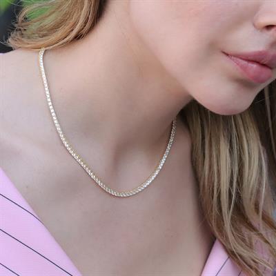 Zirkon Taşlı Gold Kaplama Su Yolu Gümüş Set