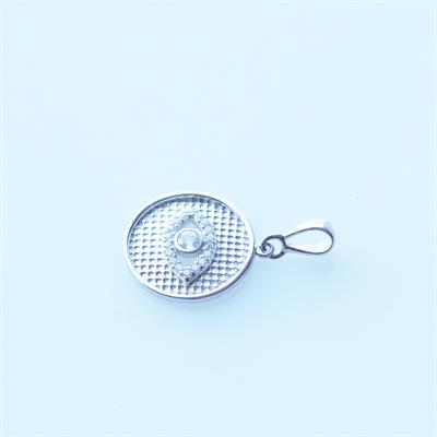 Zirkon Taşlı Göz Gümüş Kolye Ucu