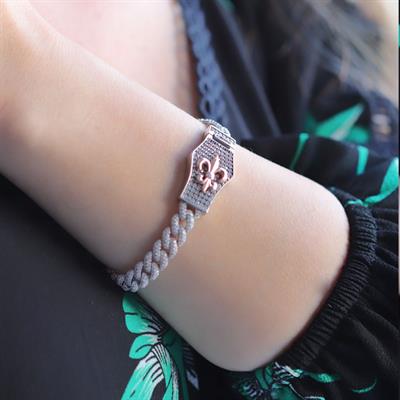 Zirkon Taşlı Gurmet Model Lale Armalı 925 Ayar Gümüş Bileklik