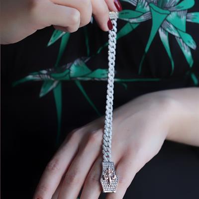 Zirkon Taşlı Gurmet Model Lale Armalı 925 Ayar Gümüş Bileklik