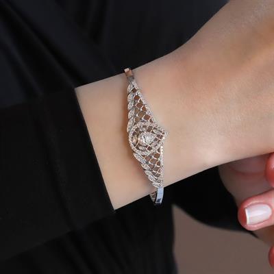 Zirkon Taşlı Hürrem Modeli Gümüş Bileklik