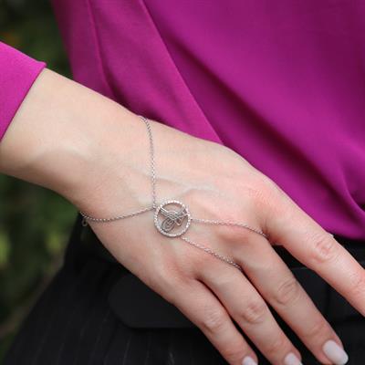 Zirkon Taşlı Osmanlı Tuğrası 925 Ayar Gümüş Şahmeran