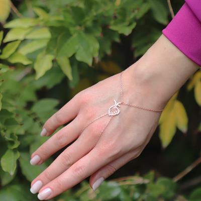 Zirkon Taşlı Rose Gold Kaplama Mevlana 925 Ayar Gümüş Şahmeran