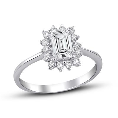 Zümrüt Kesim 1,25 Karat Tek Taş Model Sky Diamond Yüzük