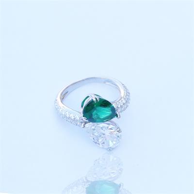 Zümrüt Taşlı Serpent Gümüş Yüzük