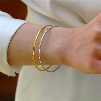 Ajda Modeli 2mm 6,4cm Gümüş Bilezik