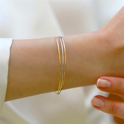 Ajda Modeli 3lü Gold Gümüş Bileklik