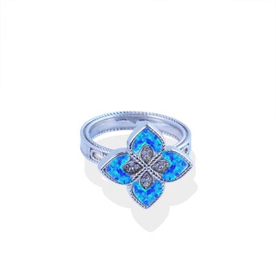 Alhambra Mavi Opal Taşlı Gümüş Yüzük
