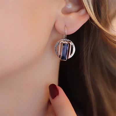 Ametist 925 Ayar Gümüş Otantik Tasarım Küpe