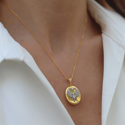 Anka Kuşu Gold Gümüş Kolye