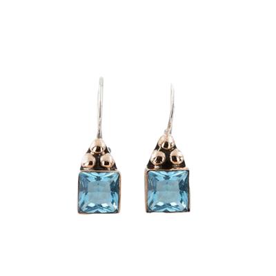 Aquamarine Taşlı Gümüş Otantik Küpe
