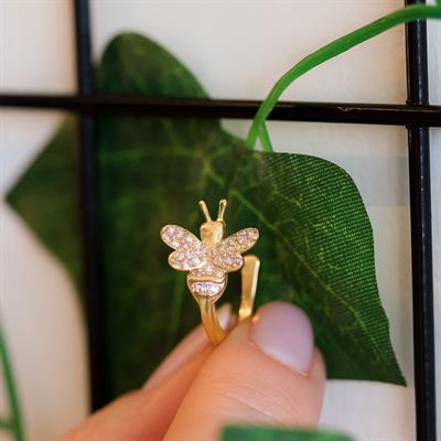 Arı Gold Kaplama Gümüş Kıkırdak Küpe