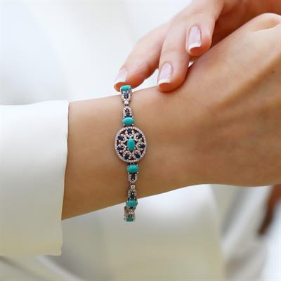 Aria Stone Serisi Elips Gümüş Bileklik