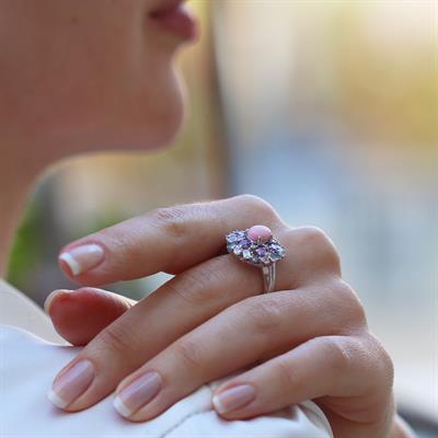 Aria Stone Serisi Renkli Gümüş Yüzük