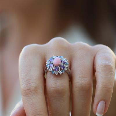 Aria Stone Serisi Renkli Gümüş Yüzük